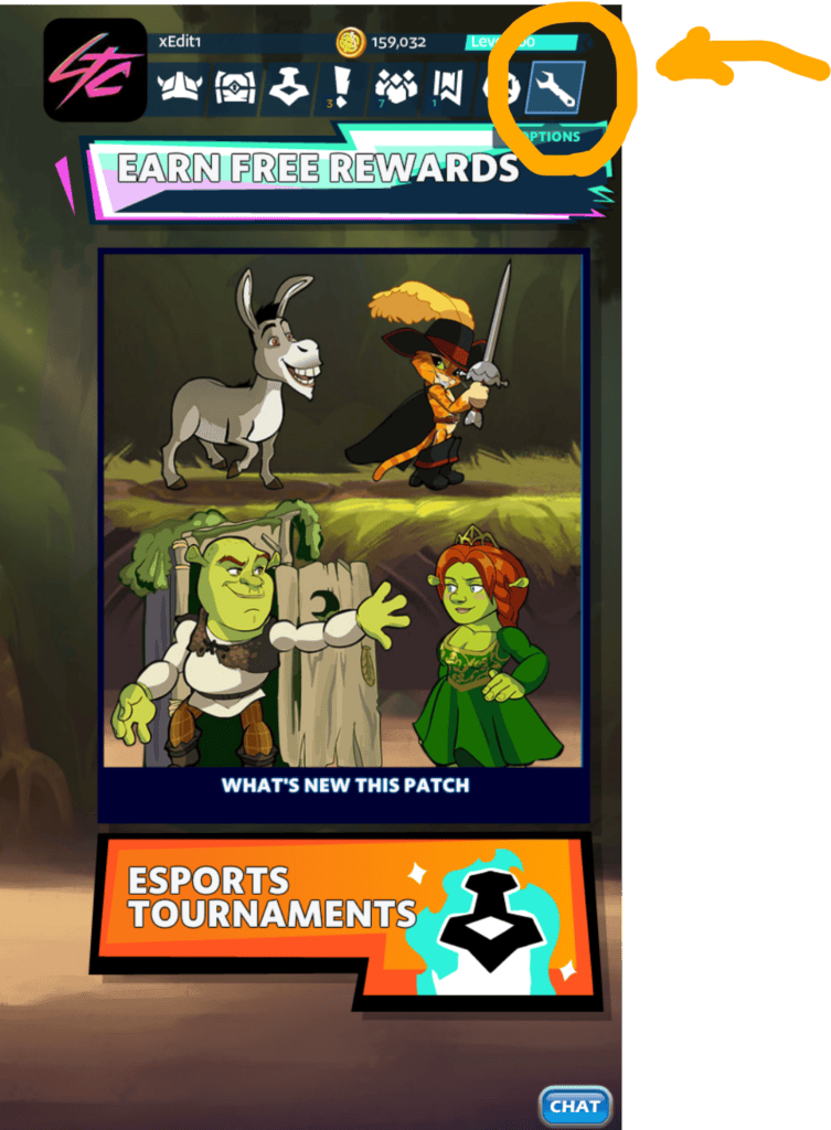 Brawlhalla Shop interface showing new patch and esports tournaments.